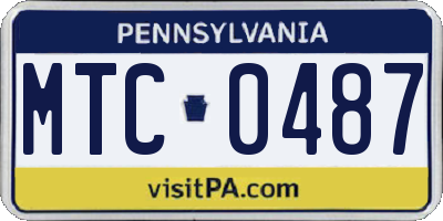 PA license plate MTC0487
