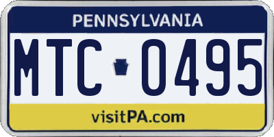 PA license plate MTC0495