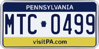 PA license plate MTC0499
