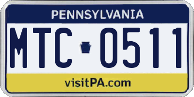 PA license plate MTC0511