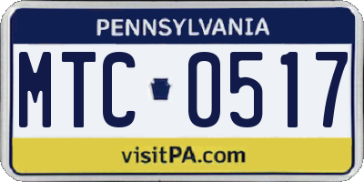 PA license plate MTC0517