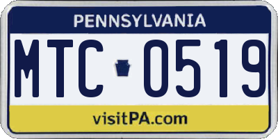 PA license plate MTC0519
