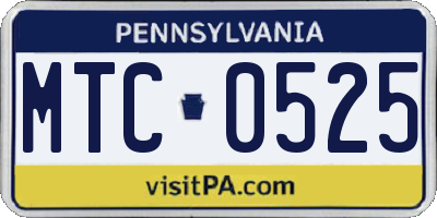 PA license plate MTC0525