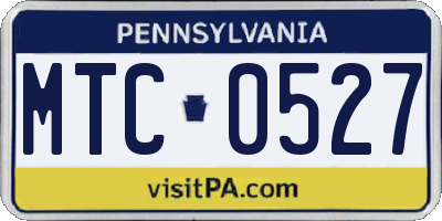 PA license plate MTC0527
