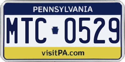 PA license plate MTC0529