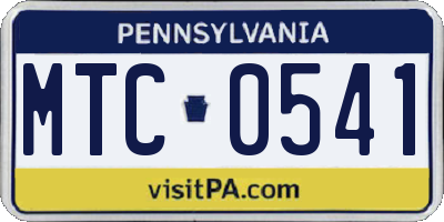 PA license plate MTC0541