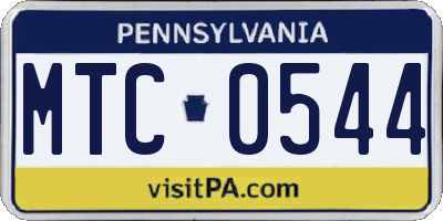 PA license plate MTC0544