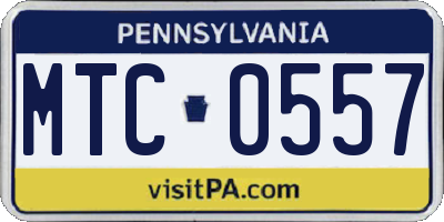 PA license plate MTC0557