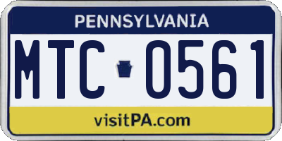 PA license plate MTC0561