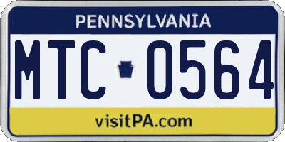 PA license plate MTC0564