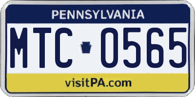 PA license plate MTC0565