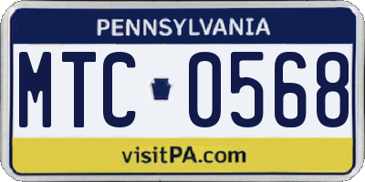 PA license plate MTC0568