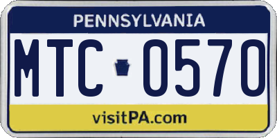 PA license plate MTC0570