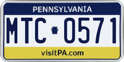 PA license plate MTC0571