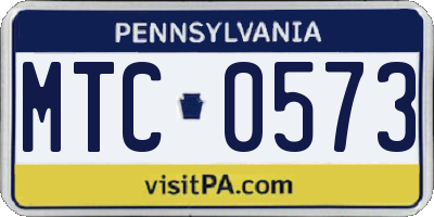 PA license plate MTC0573