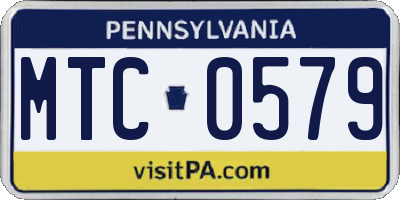 PA license plate MTC0579