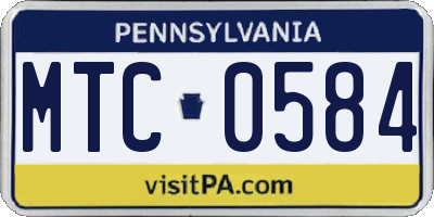 PA license plate MTC0584