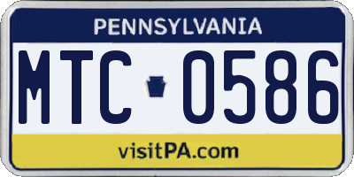 PA license plate MTC0586