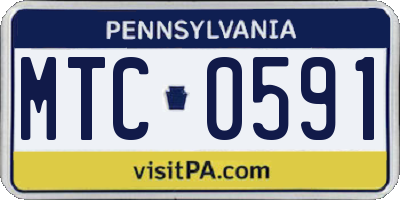 PA license plate MTC0591