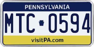 PA license plate MTC0594