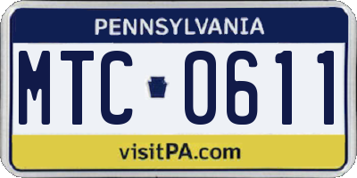 PA license plate MTC0611