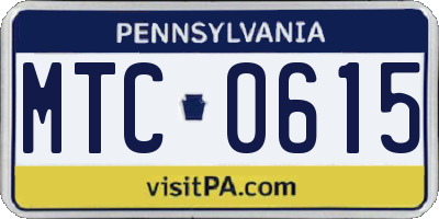 PA license plate MTC0615