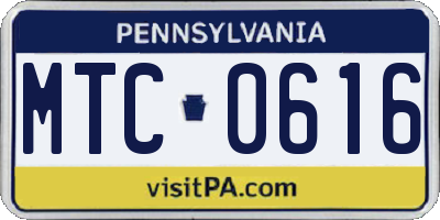 PA license plate MTC0616