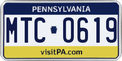 PA license plate MTC0619