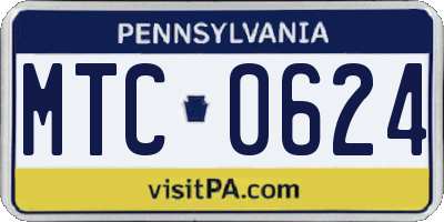 PA license plate MTC0624