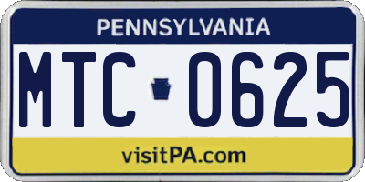 PA license plate MTC0625