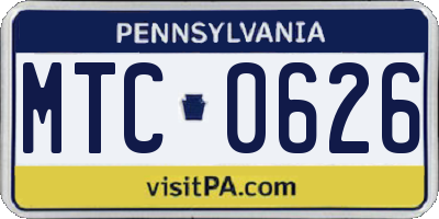 PA license plate MTC0626