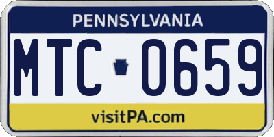 PA license plate MTC0659