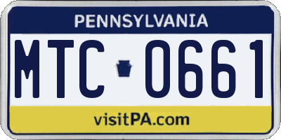 PA license plate MTC0661