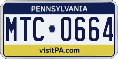 PA license plate MTC0664