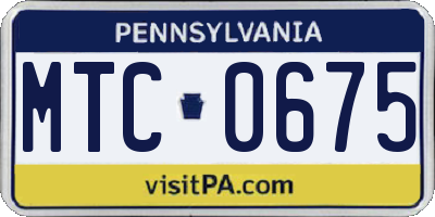 PA license plate MTC0675