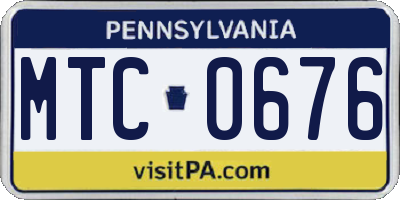PA license plate MTC0676