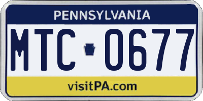 PA license plate MTC0677