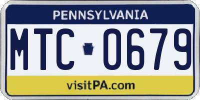 PA license plate MTC0679