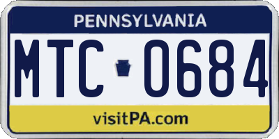 PA license plate MTC0684