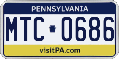 PA license plate MTC0686