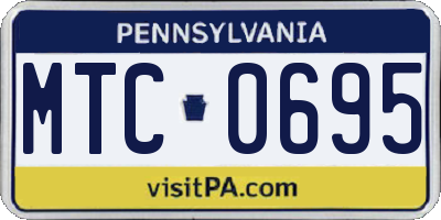 PA license plate MTC0695