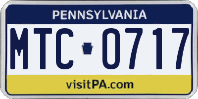 PA license plate MTC0717