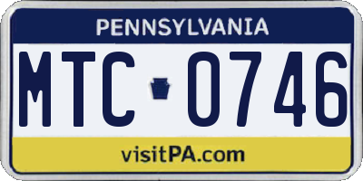 PA license plate MTC0746