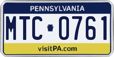 PA license plate MTC0761