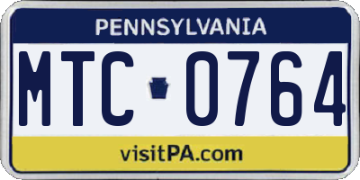 PA license plate MTC0764