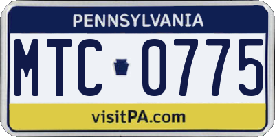 PA license plate MTC0775