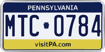PA license plate MTC0784