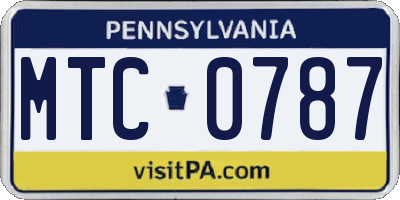 PA license plate MTC0787