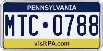 PA license plate MTC0788