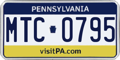PA license plate MTC0795
